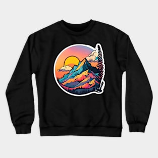 Sunset Mountain Sticker #6 Crewneck Sweatshirt